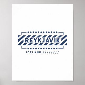 Reykjavik Island modernes geometrisches Design Poster