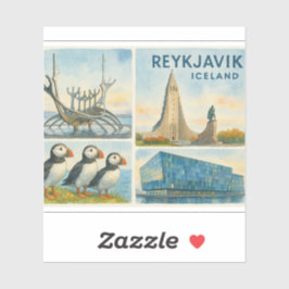 Reykjavik Island Multiview Aufkleber