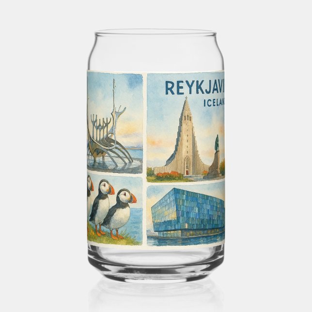 Reykjavik Island Multiview  Dosenglas (Rückseite)