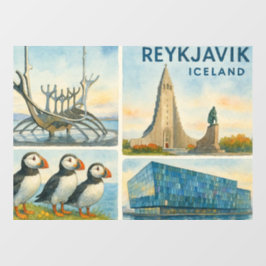 Reykjavik Island Multiview  Fensteraufkleber
