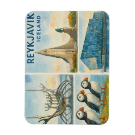 Reykjavik Island Multiview Magnet