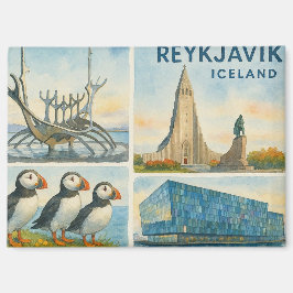 Reykjavik Island Multiview Magnet