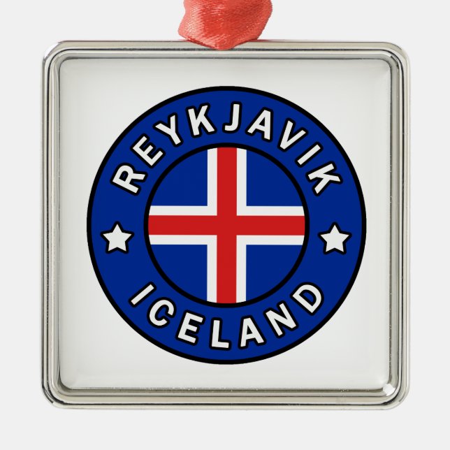 Reykjavik Island Ornament Aus Metall (Vorne)