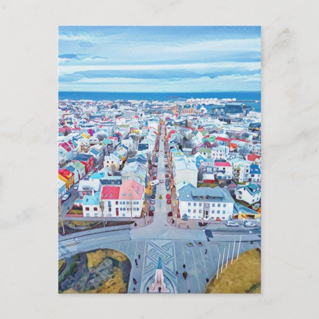 Reykjavík, Island Postkarte (Vorderseite)