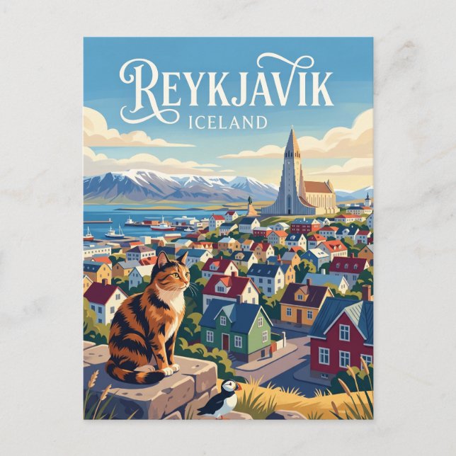 Reykjavik Island Postkarte (Vorderseite)