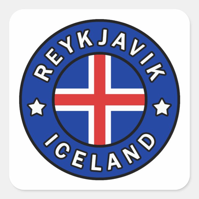 Reykjavik Island Quadratischer Aufkleber (Vorderseite)