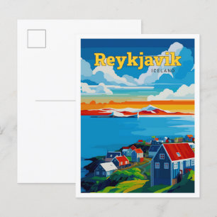 Reykjavik Island Reisen Kunst, Dichtung und Musik  Postkarte