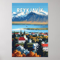 Reykjavík Island Reisen Vintag