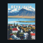 Reykjavík Island Reisen Vintag Postkarte<br><div class="desc">Reykjavík retro Vektor Reise Design. Reykjavík ist die nördlichste Hauptstadt eines souveränen Staat der Welt. Es gehört zu den saubersten,  grünsten und sichersten Städten der Welt.</div>