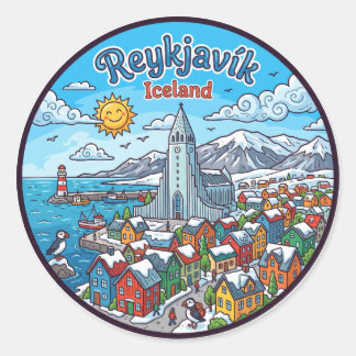 Reykjavík Island Runder Aufkleber