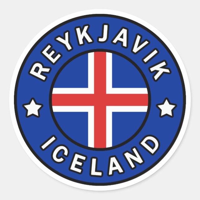 Reykjavik Island Runder Aufkleber (Vorderseite)