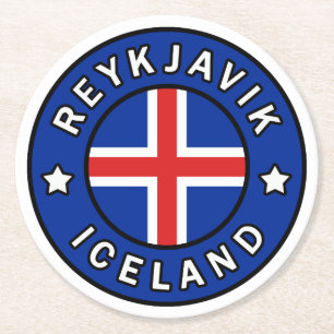 Reykjavik Island Runder Pappuntersetzer