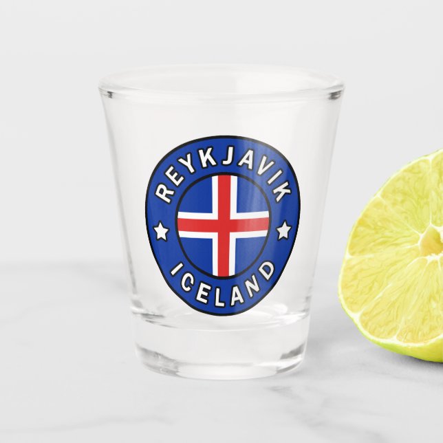 Reykjavik Island Schnapsglas (Vorderseite)