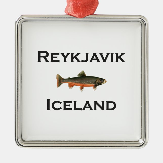 Reykjavik Island Silbernes Ornament (Vorne)
