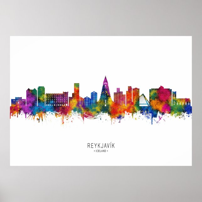 Reykjavik Island Skyline Poster (Vorne)