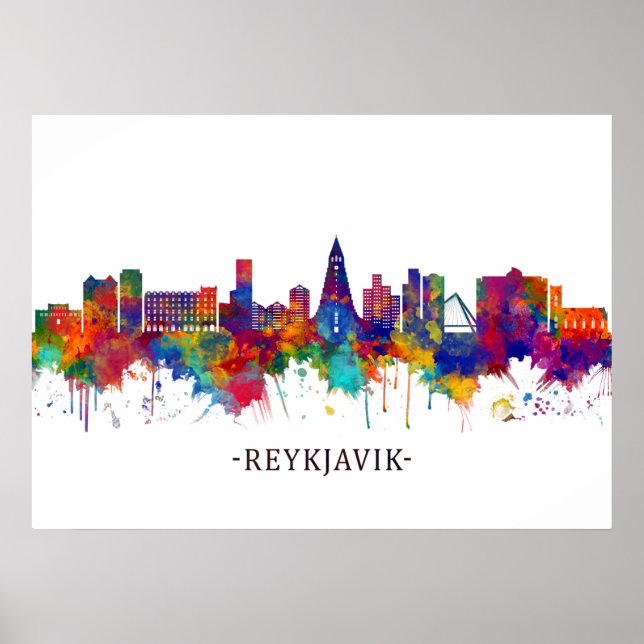 Reykjavik Island Skyline Poster (Vorne)