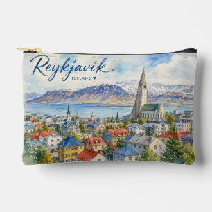 Reykjavik Island Souvenir Wasserfarbe  Zubehörtasche