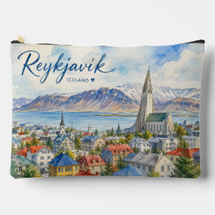 Reykjavik Island Souvenir Wasserfarbe  Zubehörtasche