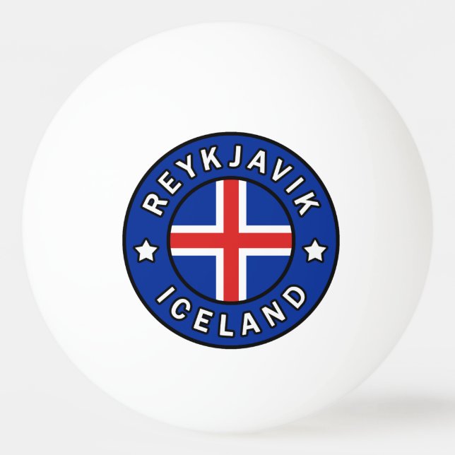 Reykjavik Island Tischtennisball (Vorderseite)