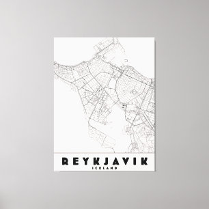 Reykjavik Island Vintage-Reisekarte Leinwanddruck