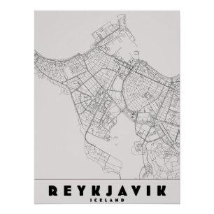 Reykjavik Island Vintage-Reisekarte Poster