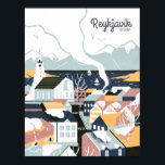 Reykjavik, Island Vintage Travel Poster<br><div class="desc">Reykjavik, Island Vintage Travel Poster</div>