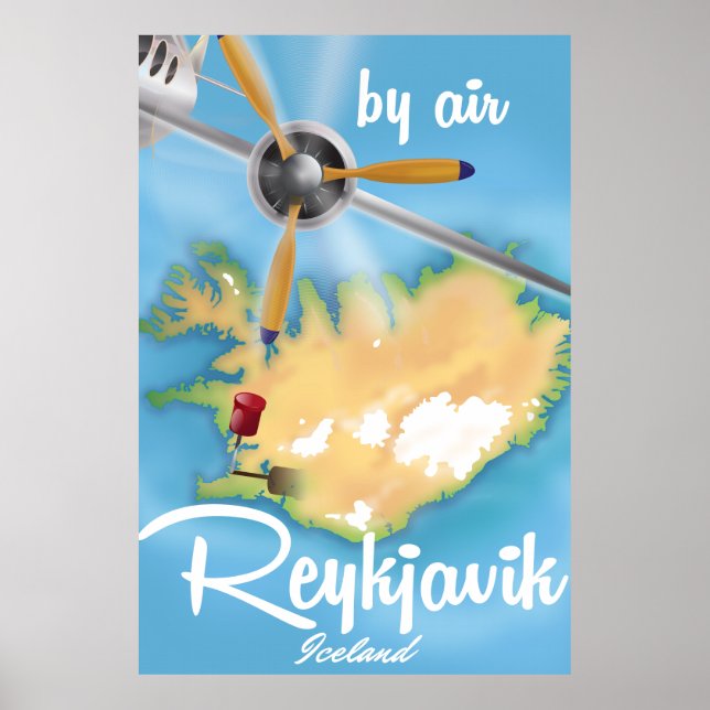 Reykjavik, isländisches Reiseplakat Poster (Vorne)