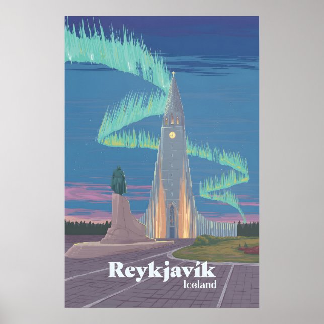 Reykjavik Reiseplakat Poster (Vorne)