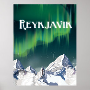 Reykjavik Vintage-Reiseposter Poster