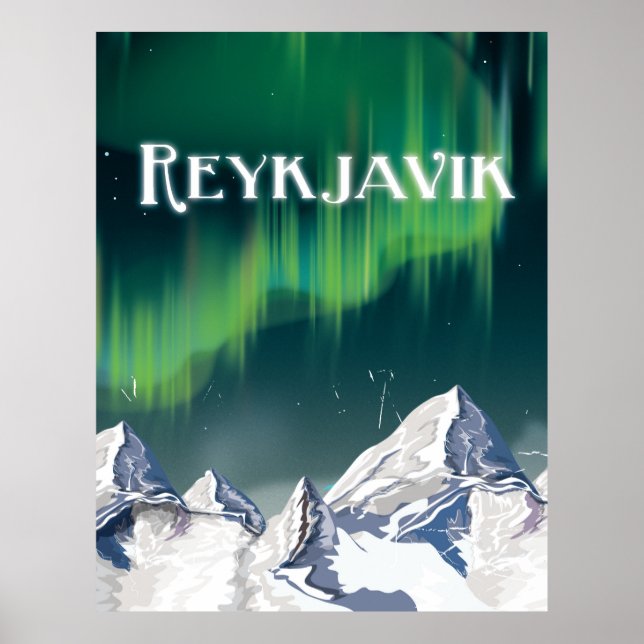 Reykjavik Vintage Travel Poster (Vorne)