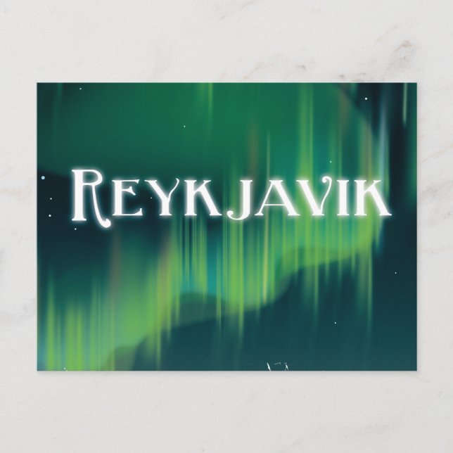 Reykjavik Vintage Travel Poster Postkarte (Vorderseite)