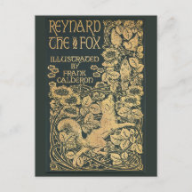 Reynard the Fox Antique Viktorianisch Book Postcar