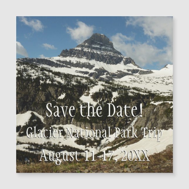 Reynolds Mountain vom Logan Pass beim Glacier Park Magnetkarte (Vorderseite)