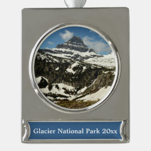 Reynolds Mountain vom Logan Pass im Glacier Park Banner-Ornament Silber