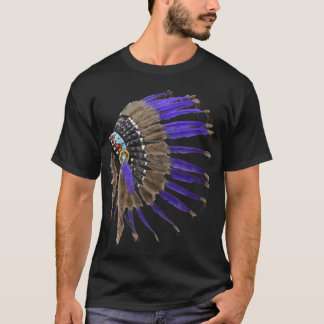 Rez Native American Buffalo Skull Feathers Indian T-Shirt
