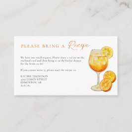 Rezept Anfrage Aperol Spritz Orange Brautparty Begleitkarte