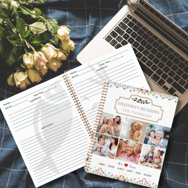 Rezept-Bücher für die Familie - ein unvergessliche Notizbuch (Family recipe book with family photos and family names, good gift idea for your family chef.)