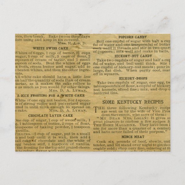 Rezept Card Antique Kentucky Postkarte (Vorderseite)