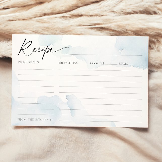 Rezept Card für blaues Brautparty auf Cloud Nine Einladung (Von Creator hochgeladen)