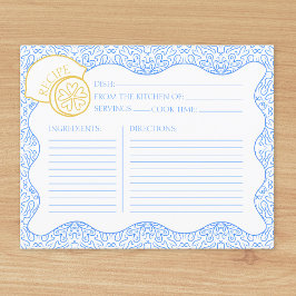 Rezept Card Italienisches Zitrus Lemon Brautparty