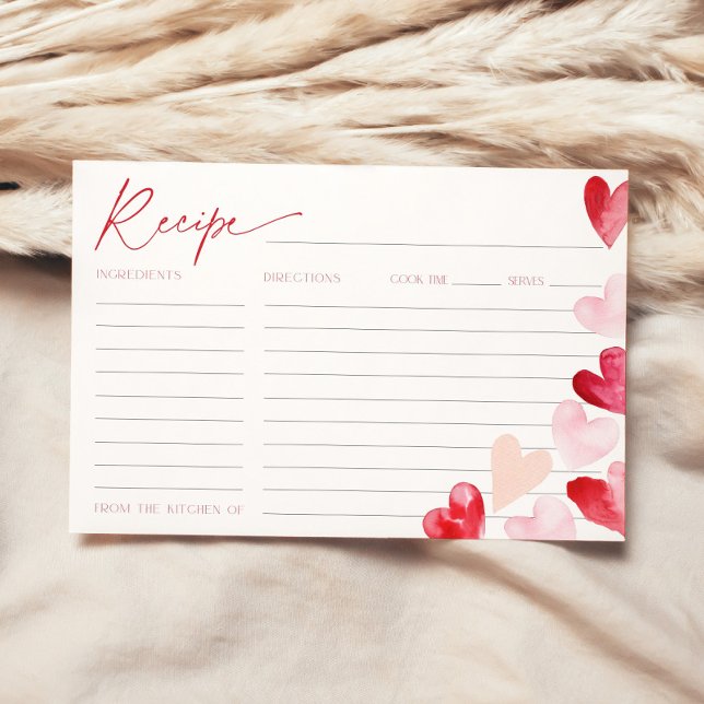 Rezept Card Rosa Herzklopfen Brautparty Einladung (Von Creator hochgeladen)