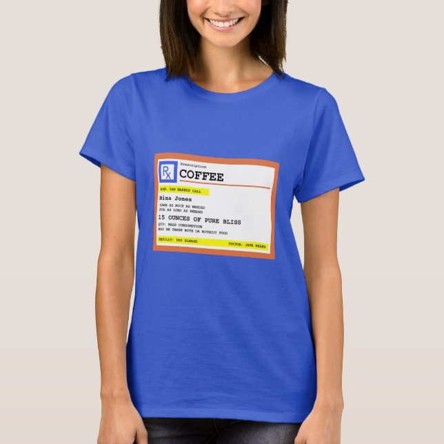 Rezept Coffee Square Personalisiert T-Shirt (Vorderseite)