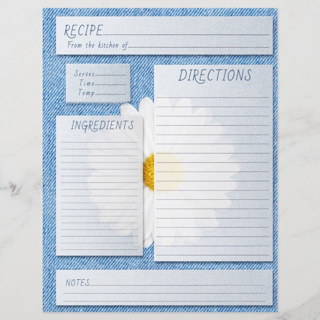 Rezept Cookbook Beilage Jeans Daisy Country (Vorderseite)