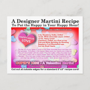 Rezept Cupid Kiss Valentine Martini Postkarte