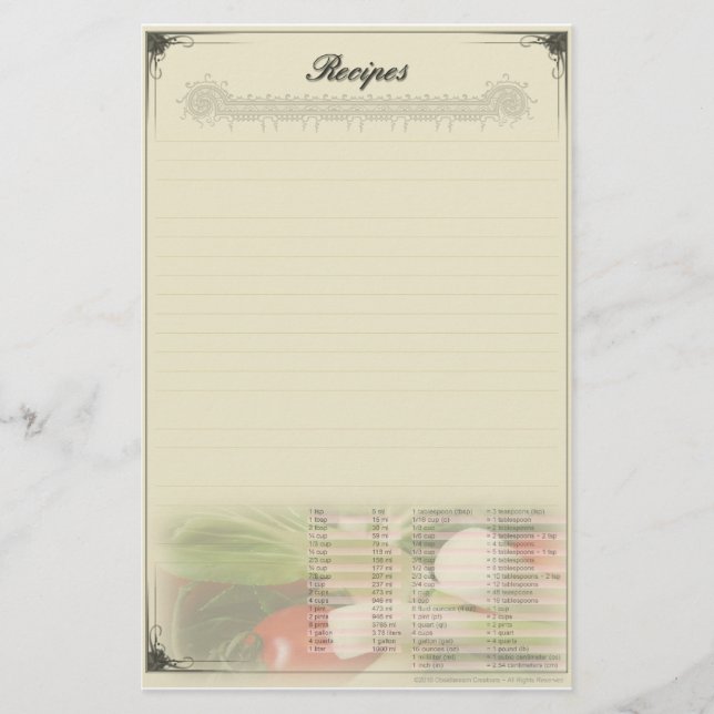 Rezept Custom Stationery (Vorderseite)