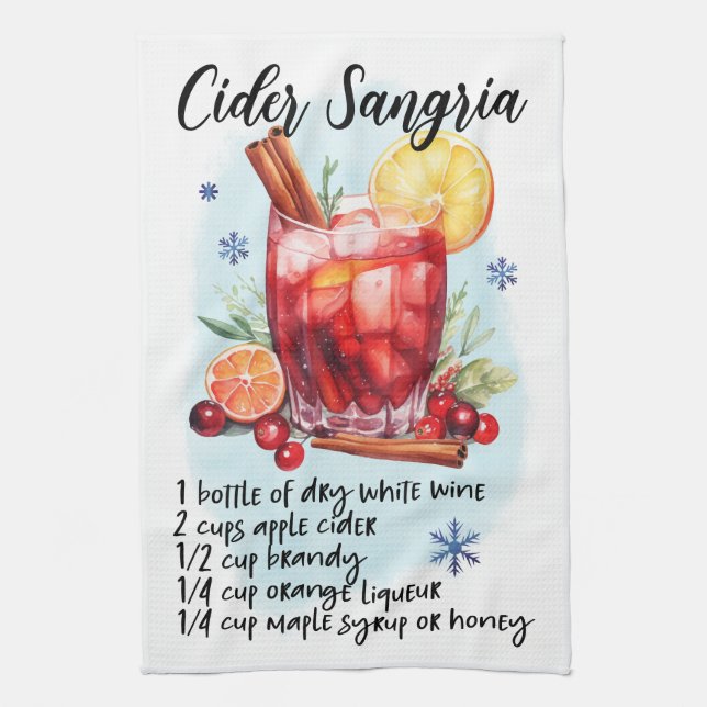 Rezept für Cider Sangria Geschirrtuch (Vertikal)