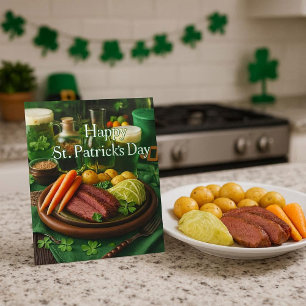 Rezept für Corned Beef zum St. Patrick's Day Feiertagskarte