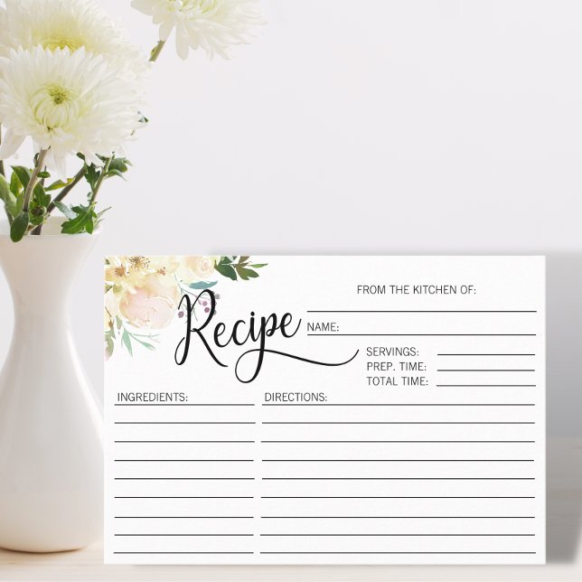 REZEPT für das Brautparty von Aquarellfarben Begleitkarte (Von Creator hochgeladen)