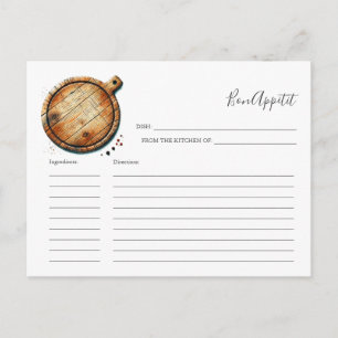 Rezept für das Bride Recipe Card Cutting Board Feiertagspostkarte