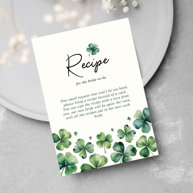 Rezept für das Bride St. Patrick's Day Brautparty Begleitkarte (Von Creator hochgeladen)
